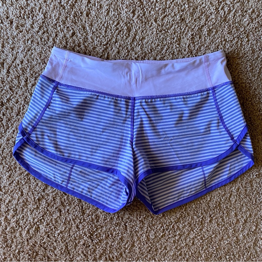Lululemon Purple Striped Shorts
